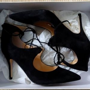Ivanka Trump black suede heels